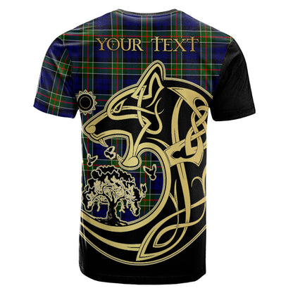 Printivon Colquhoun Modern Crest Celtic Wolf Tartan T Shirt Custom Your Text