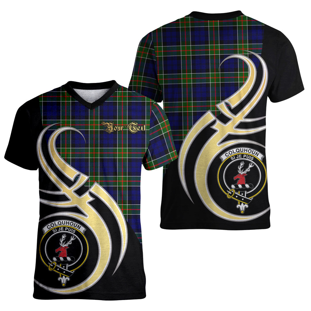 Printivon Colquhoun Modern Tartan Crest Believe In Me T Shirt