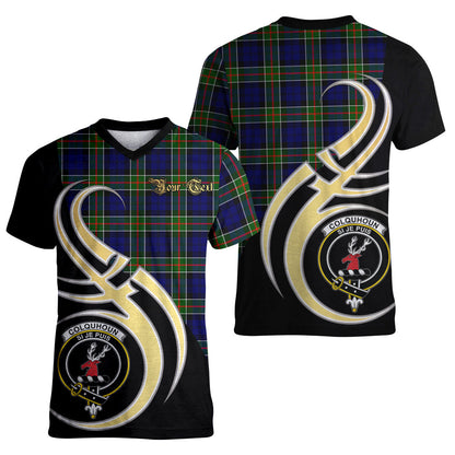 Printivon Colquhoun Modern Tartan Crest Believe In Me T Shirt