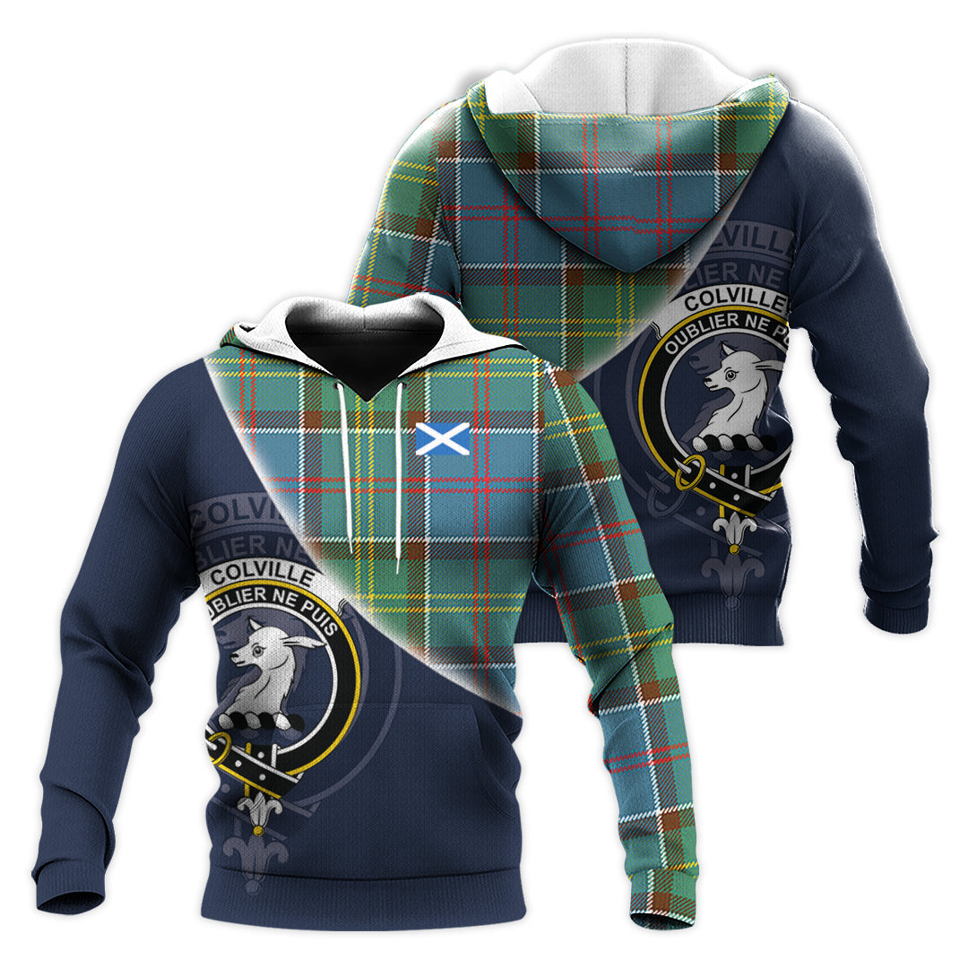 Printivon Colville Tartan Scottish Crest Hoodie