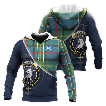 Printivon Colville Tartan Scottish Crest Hoodie