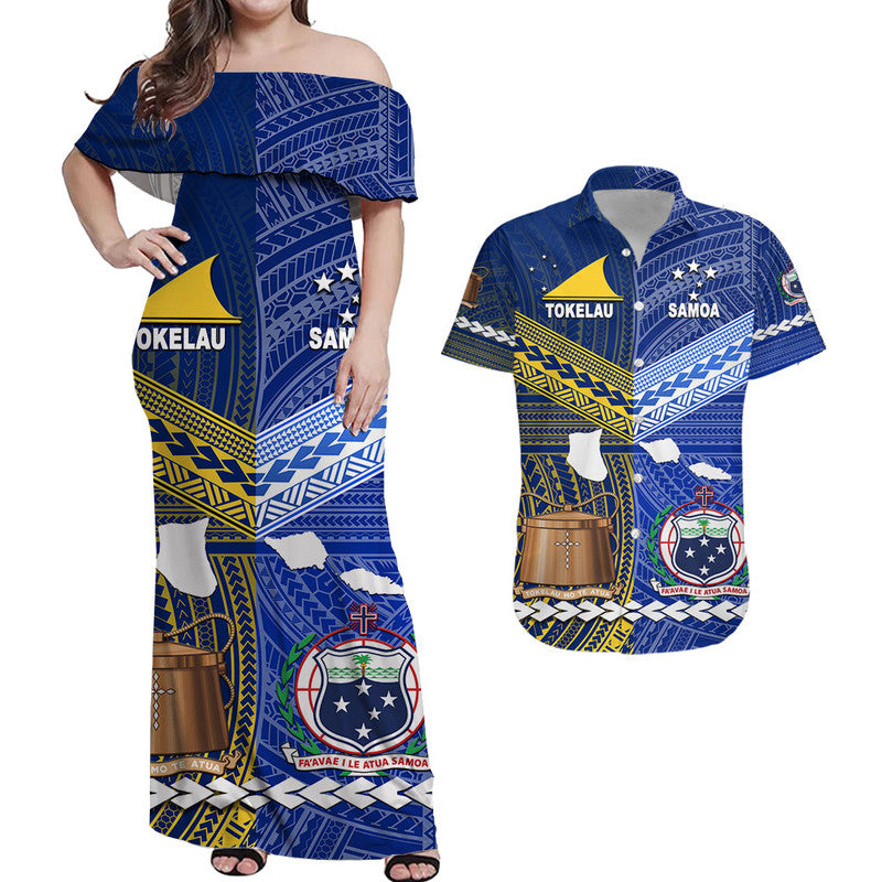 (Custom Personalised) Samoa And Tokelau Combo Dress and Hawaiian Shirt Matching Couples Outfit Together