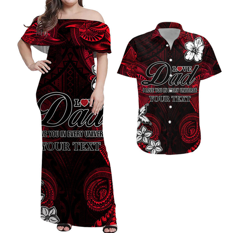 (Custom Personalised) Matching Outfit For Couple Combo Dress And Shirt Polynesian Fathers Day I Love You In Every Universe Red