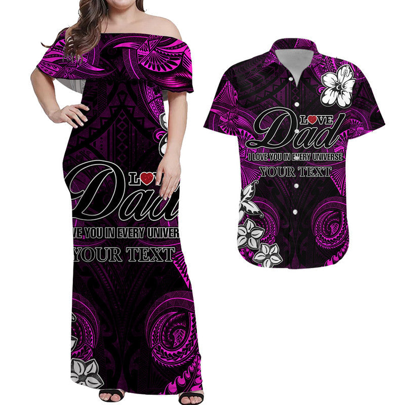(Custom Personalised) Matching Outfit For Couple Combo Dress And Shirt Polynesian Fathers Day I Love You In Every Universe Pink