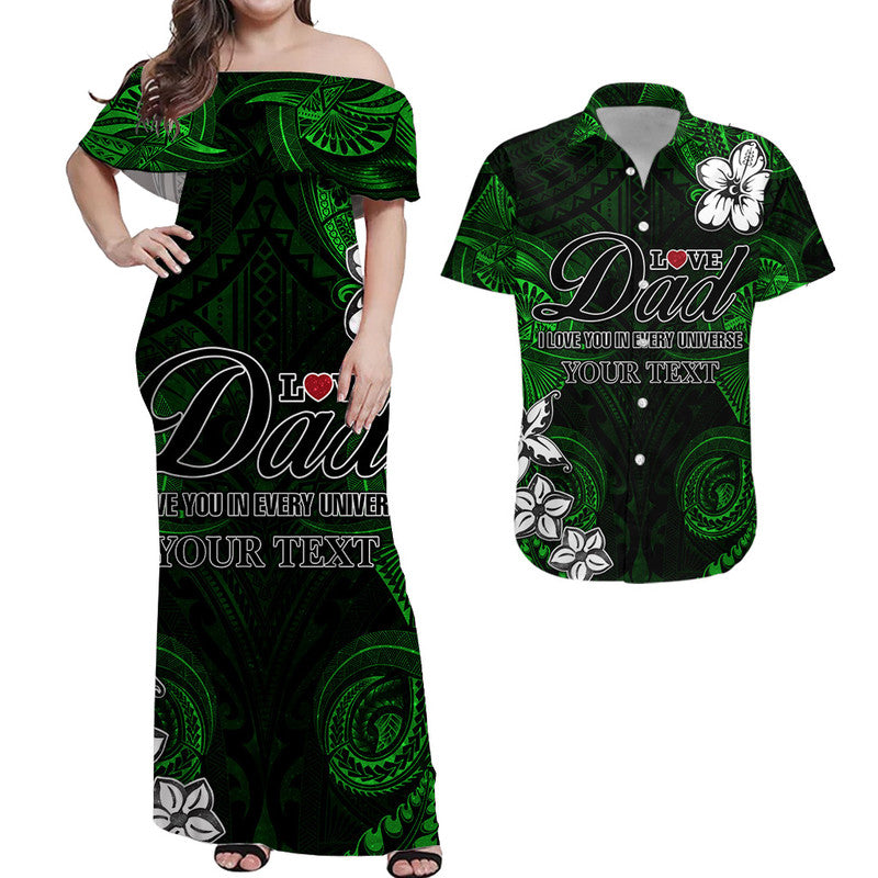 (Custom Personalised) Matching Outfit For Couple Combo Dress And Shirt Polynesian Fathers Day I Love You In Every Universe Green