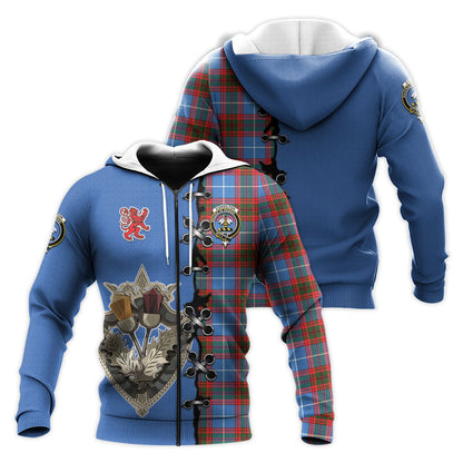 Printivon Congilton Tartan Hoodie Lion Rampant And Celtic Thistle Style