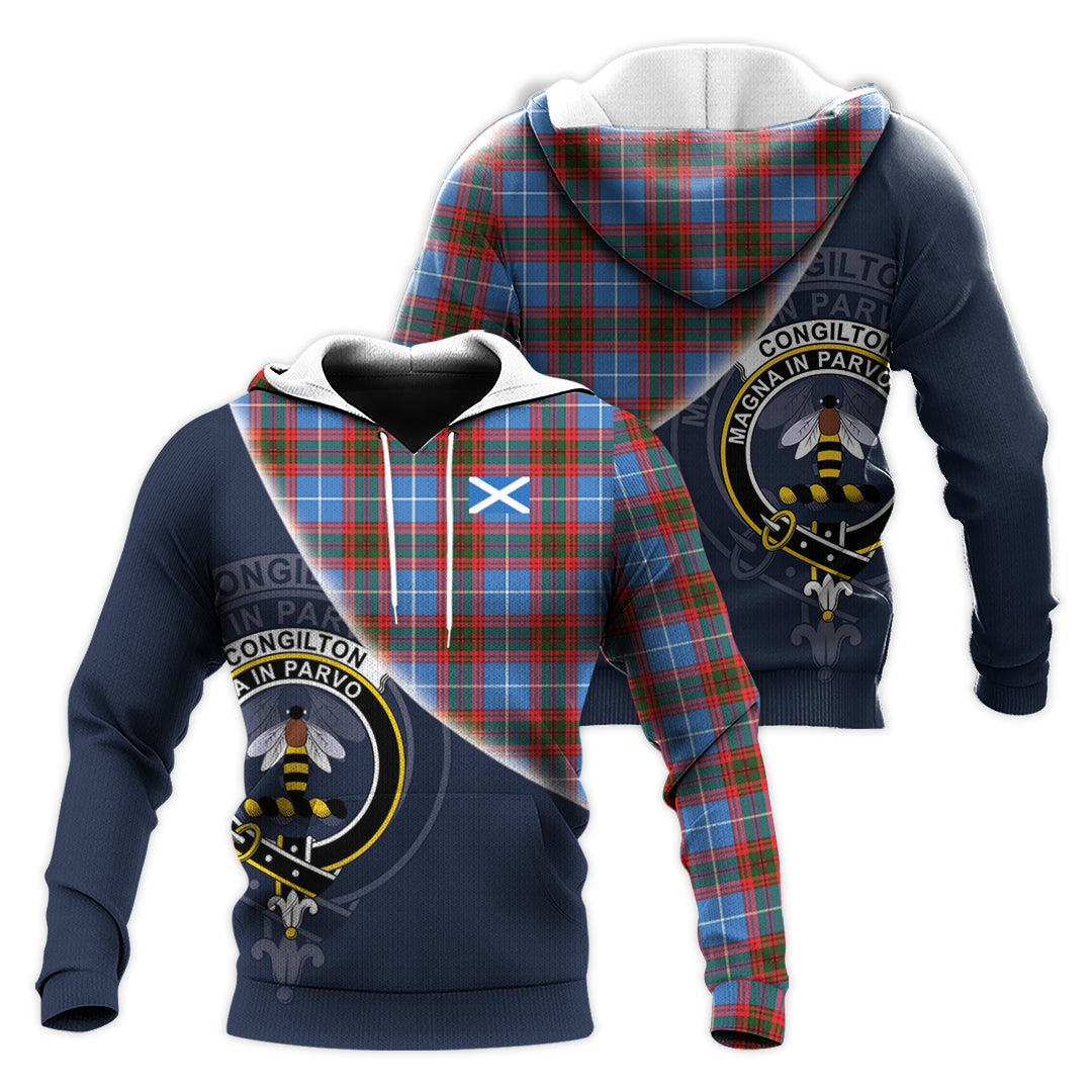 Printivon Congilton Tartan Scottish Crest Hoodie