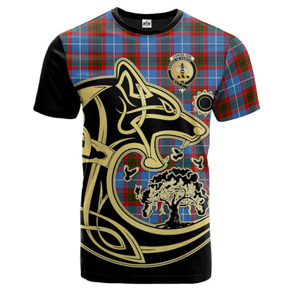 Printivon Congilton Crest Celtic Wolf Tartan T Shirt Custom Your Text