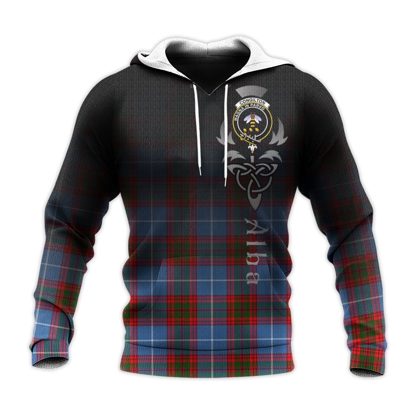 Printivon Congilton Tartan Crest Alba Celtic Hoodie