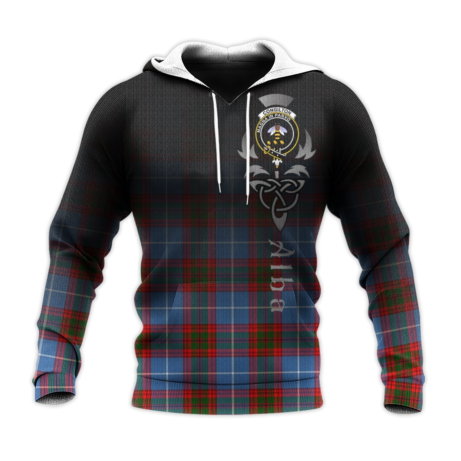 Printivon Congilton Tartan Crest Alba Celtic Hoodie
