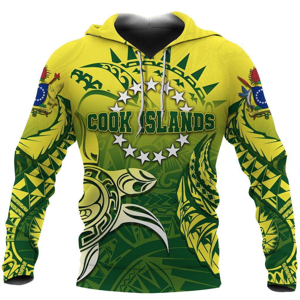 Cook Islands Hoodie, Kuki Arirani Turtle Polynesian Pullover Hoodie