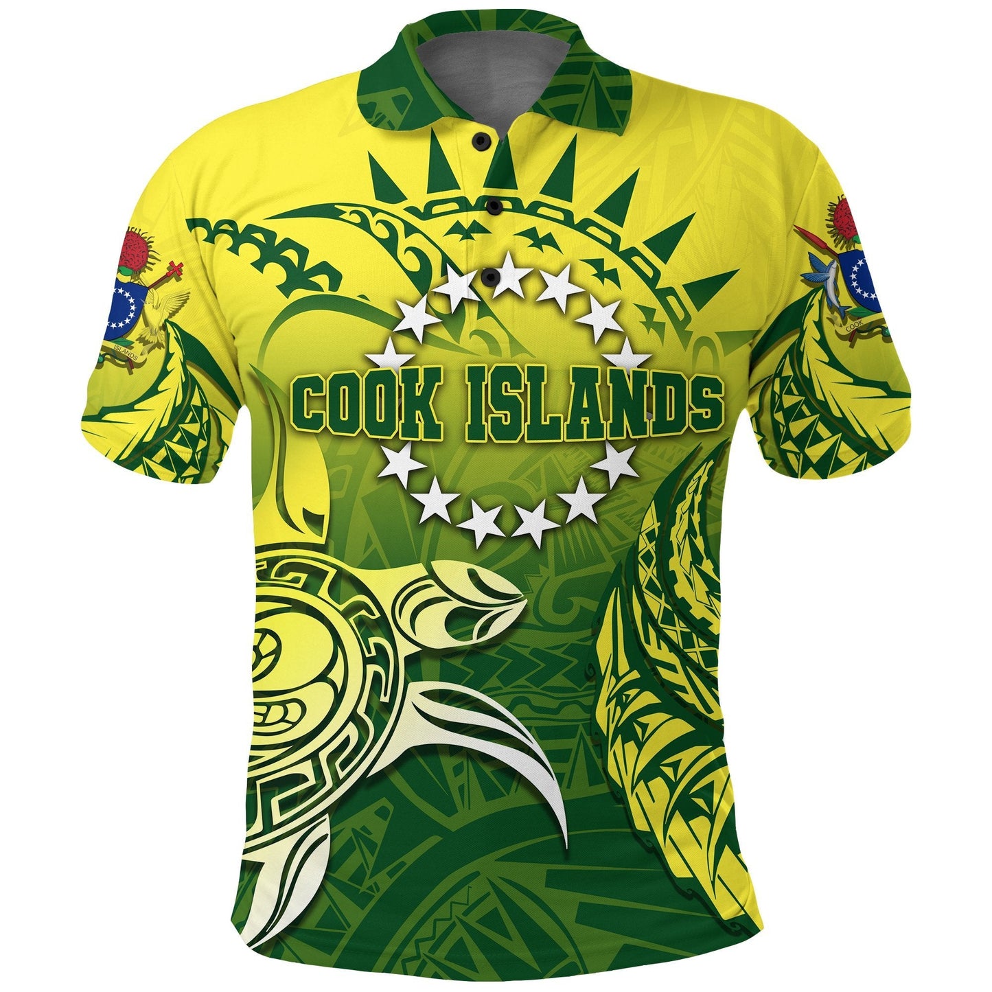 Cook Islands Polo Shirt, Kuki Arirani Turtle Polynesian Golf Shirt