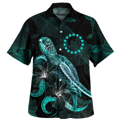 Matching Outfits For Couples Cook Islands Combo Dress And Shirt Cook Islands Coat Of Arms Turtle Blooming Hibiscus Turquoise