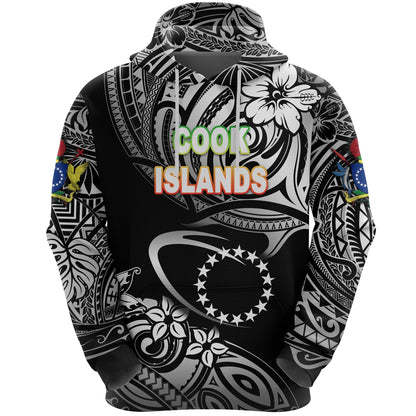 Cook Islands Rugby Hoodie Unique Vibes Black