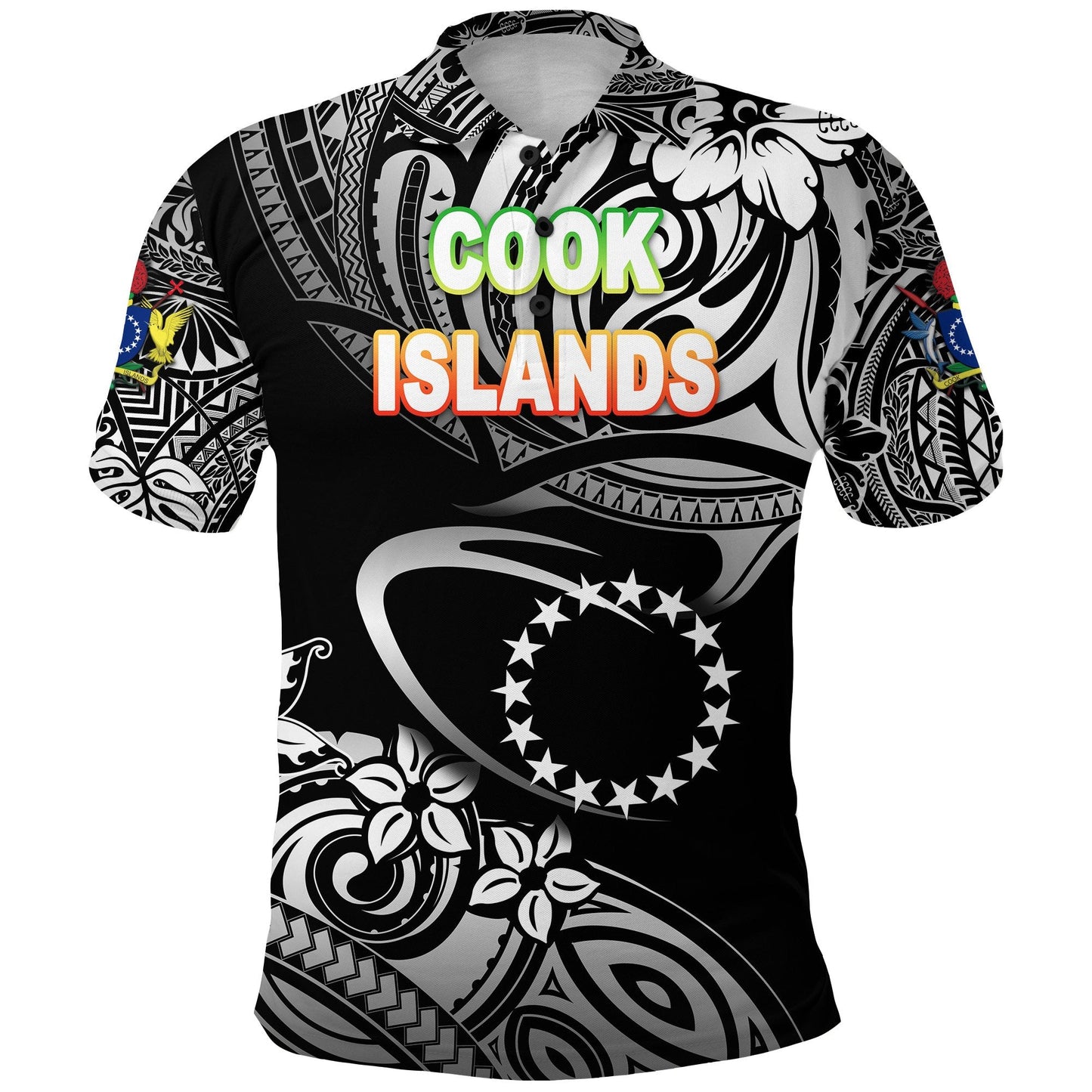 Cook Islands Rugby Polo Shirt Unique Vibes - Black
