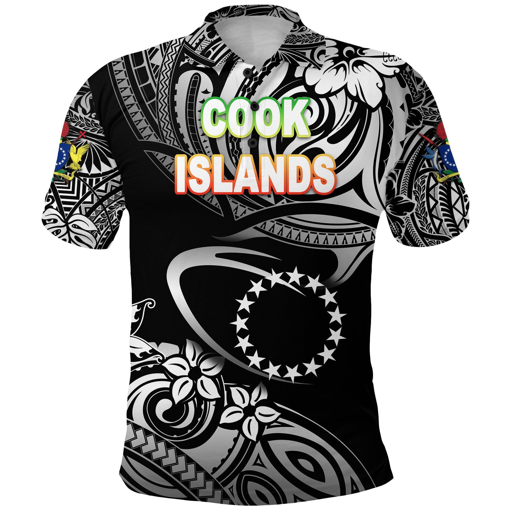 Cook Islands Rugby Polo Shirt Unique Vibes - Black