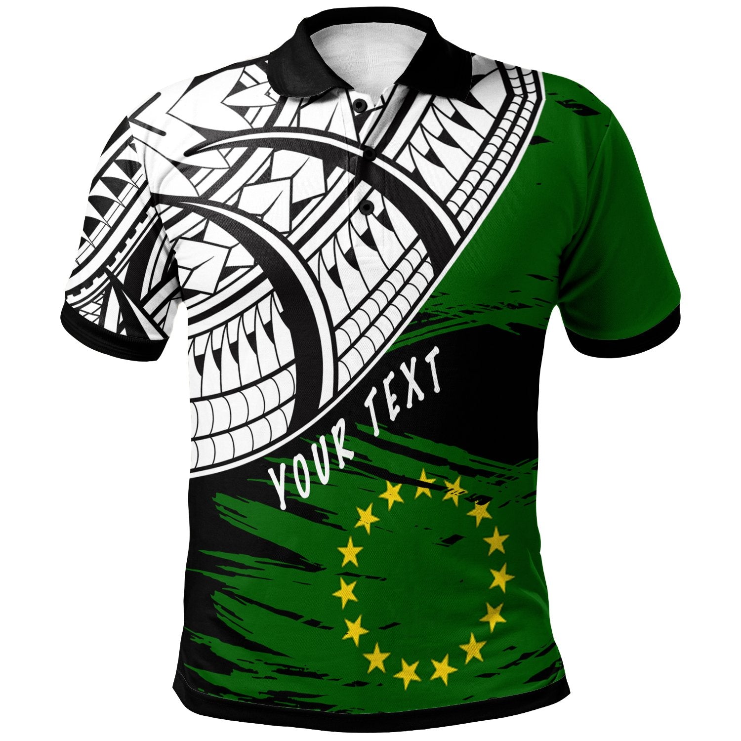 Cook Islands Custom Personalised Polo Shirt - Cook Islands Flag Style With Claw Pattern