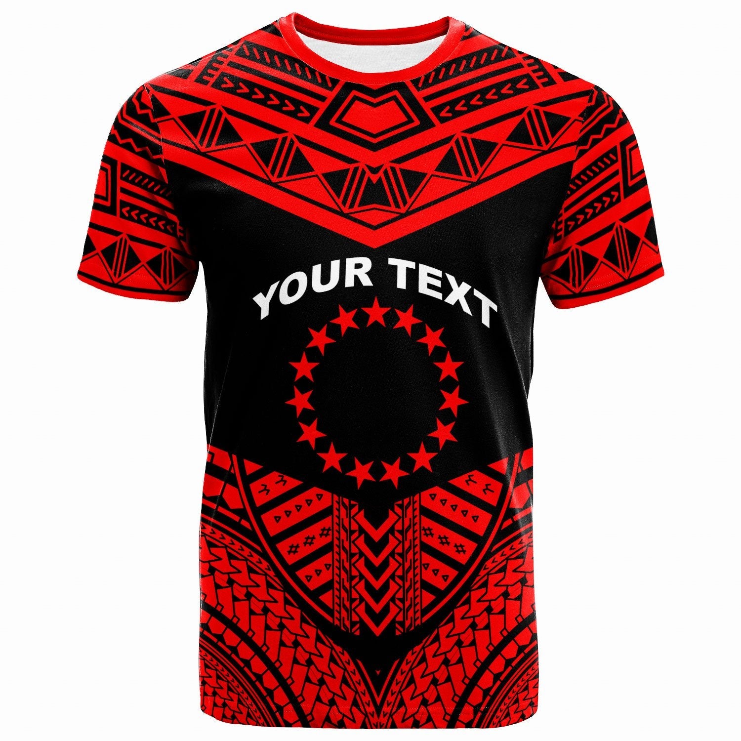 Cook Islands Custom Personalised T Shirt Tribal Pattern Cool Style Red Color