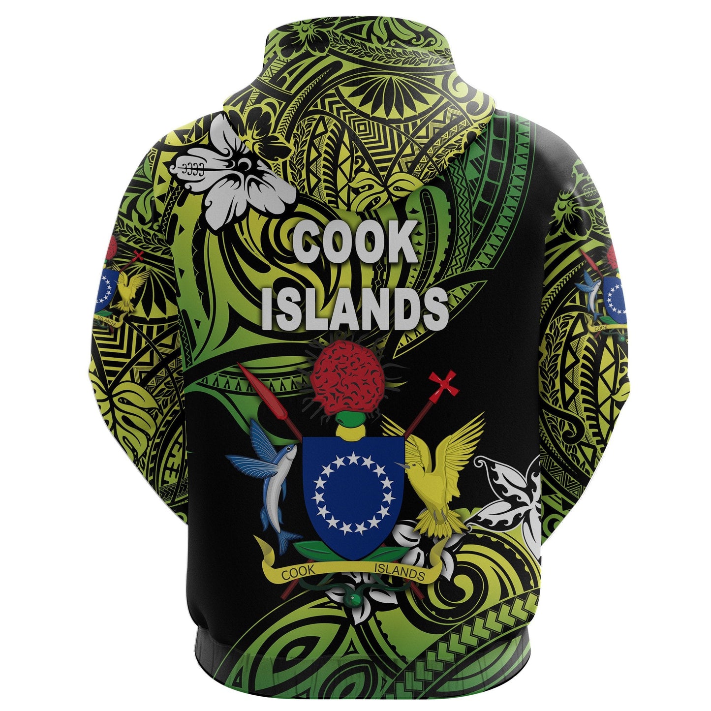 Cook Islands Rugby Hoodie Unique Vibes Coat Of Arms Green
