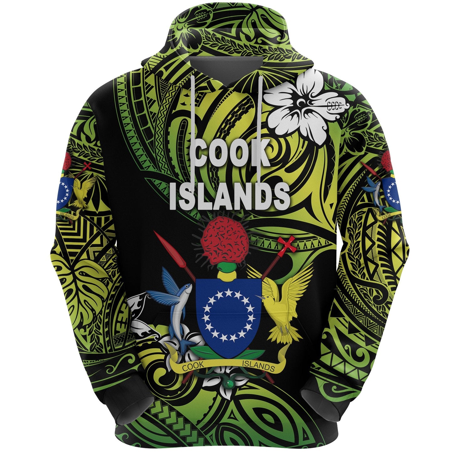 Cook Islands Rugby Hoodie Unique Vibes Coat Of Arms Green