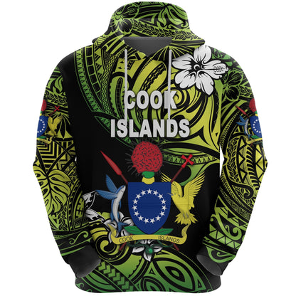 Cook Islands Rugby Hoodie Unique Vibes Coat Of Arms Green