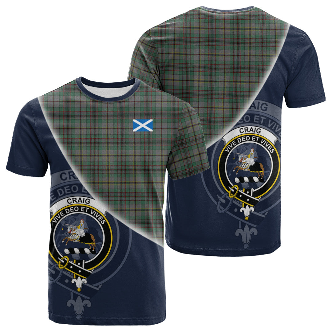 Printivon Craig Tartan Scottish Crest T Shirt