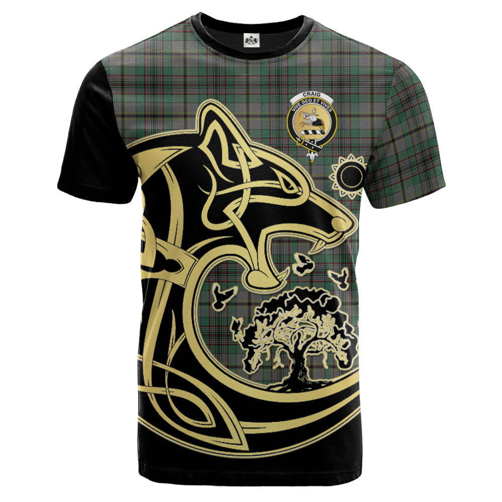 Printivon Craig Crest Celtic Wolf Tartan T Shirt Custom Your Text