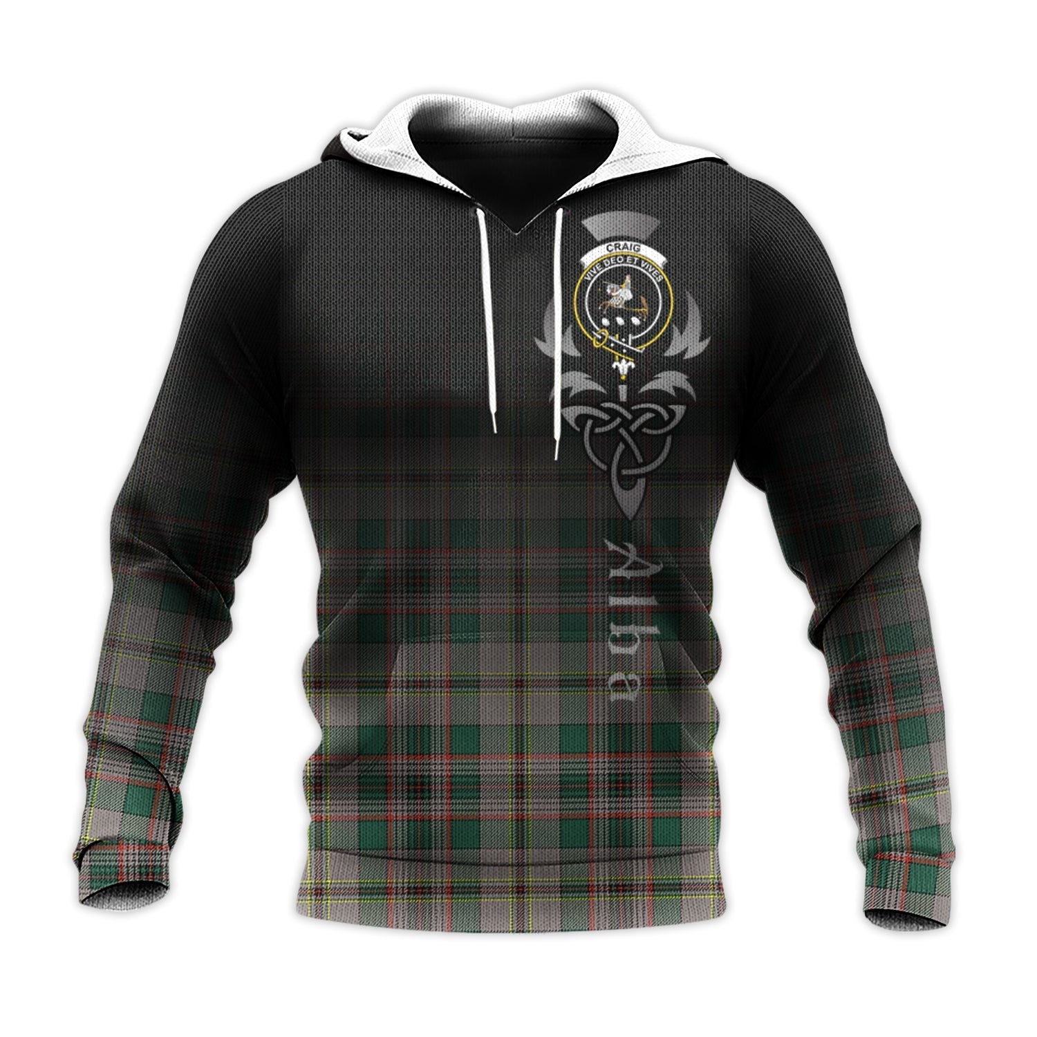 Printivon Craig Ancient Tartan Crest Alba Celtic Hoodie