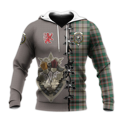 Printivon Craig Ancient Tartan Hoodie Lion Rampant And Celtic Thistle Style