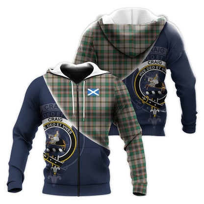 Printivon Craig Ancient Tartan Scottish Crest Hoodie