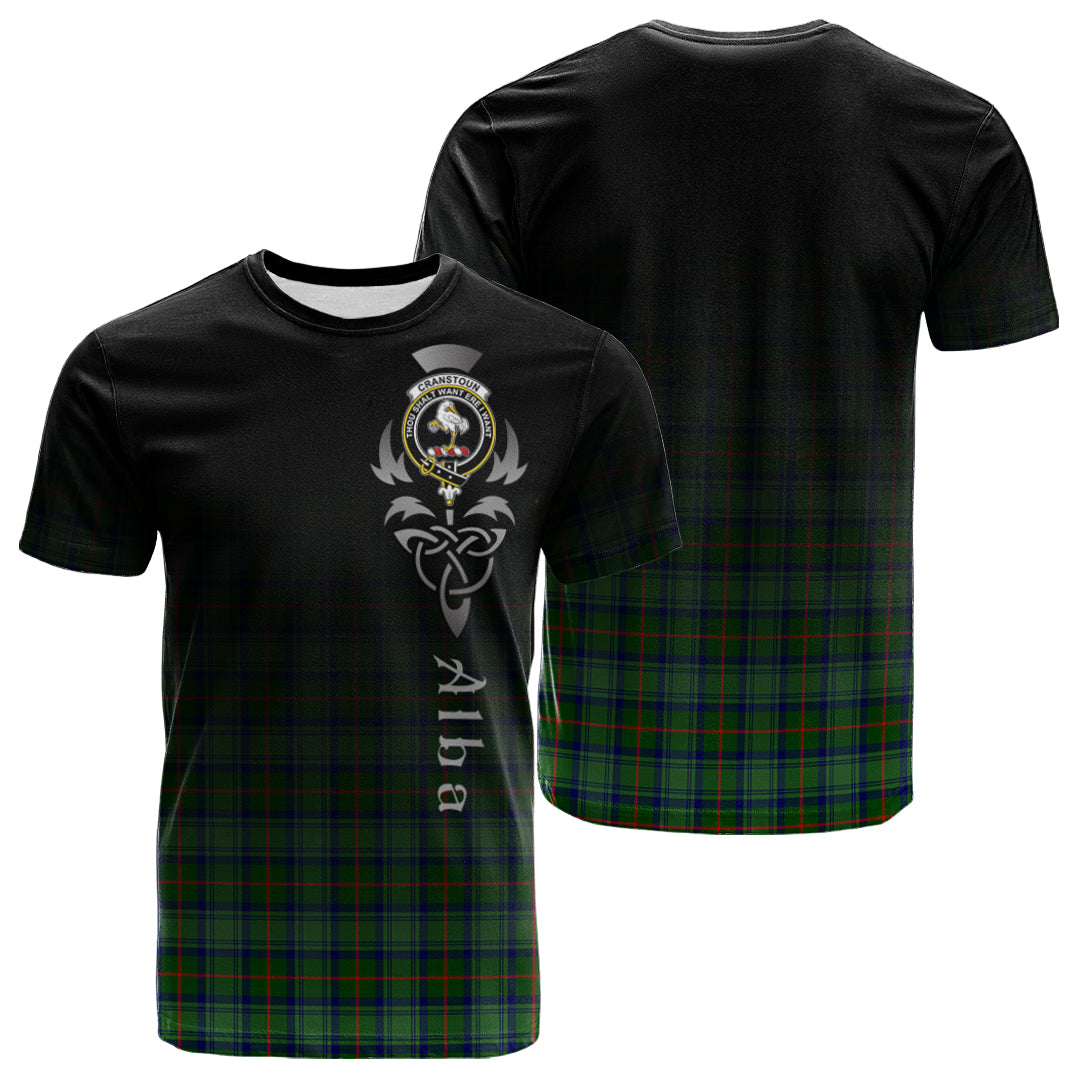 Printivon Cranstoun Tartan Crest Alba Celtic T Shirt