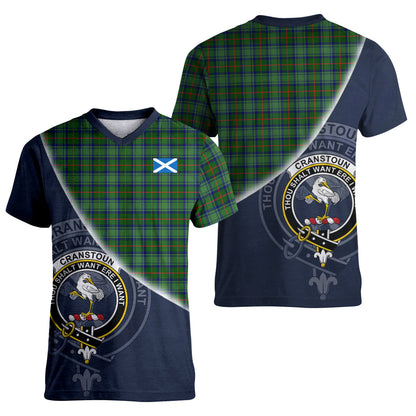 Printivon Cranstoun Tartan Scottish Crest T Shirt