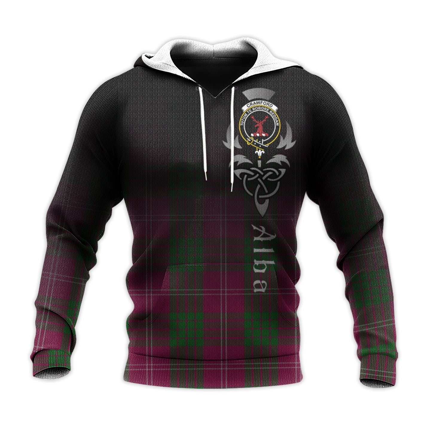 Printivon Crawford Tartan Crest Alba Celtic Hoodie