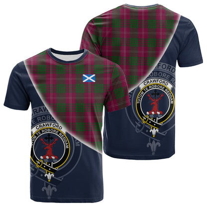 Printivon Crawford Tartan Scottish Crest T Shirt