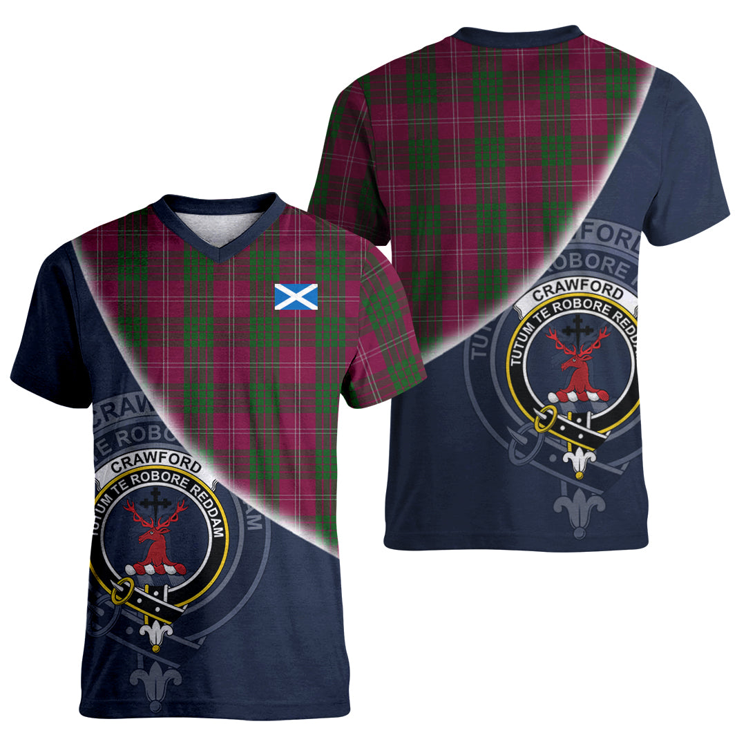 Printivon Crawford Tartan Scottish Crest T Shirt