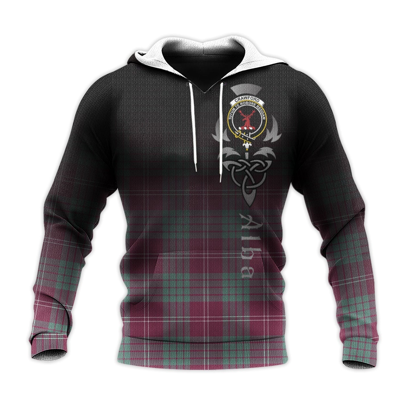 Printivon Crawford Ancient Tartan Crest Alba Celtic Hoodie