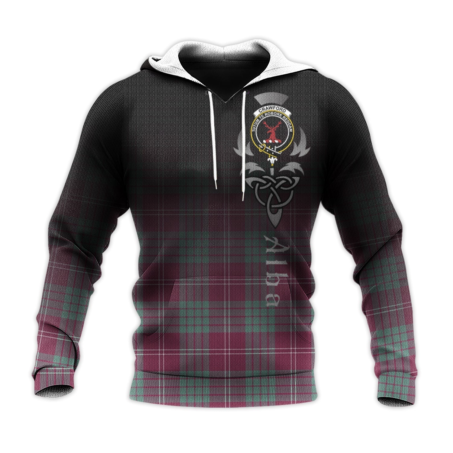 Printivon Crawford Ancient Tartan Crest Alba Celtic Hoodie