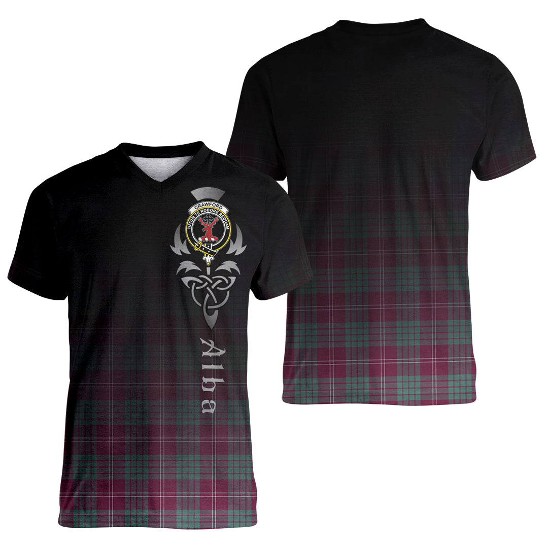 Printivon Crawford Ancient Tartan Crest Alba Celtic T Shirt