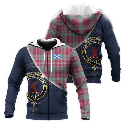 Printivon Crawford Ancient Tartan Scottish Crest Hoodie