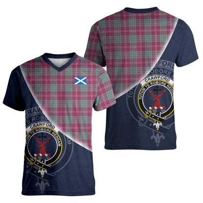 Printivon Crawford Ancient Tartan Scottish Crest T Shirt