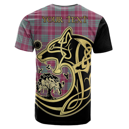 Printivon Crawford Ancient Crest Celtic Wolf Tartan T Shirt Custom Your Text