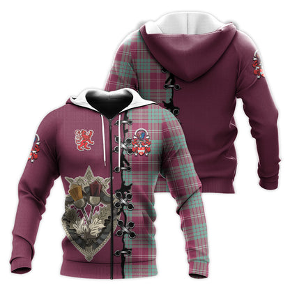 Printivon Crawford Ancient Of Newzealand Tartan Hoodie Lion Rampant And Celtic Thistle Style