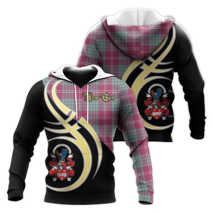 Printivon Crawford Ancient Of Newzealand Clan Believe In Me Crest Tartan Knitted Hoodie Custom Your Text