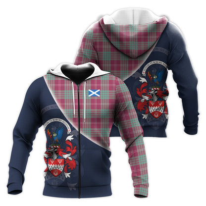 Printivon Crawford Ancient Of Newzealand Tartan Scottish Crest Hoodie