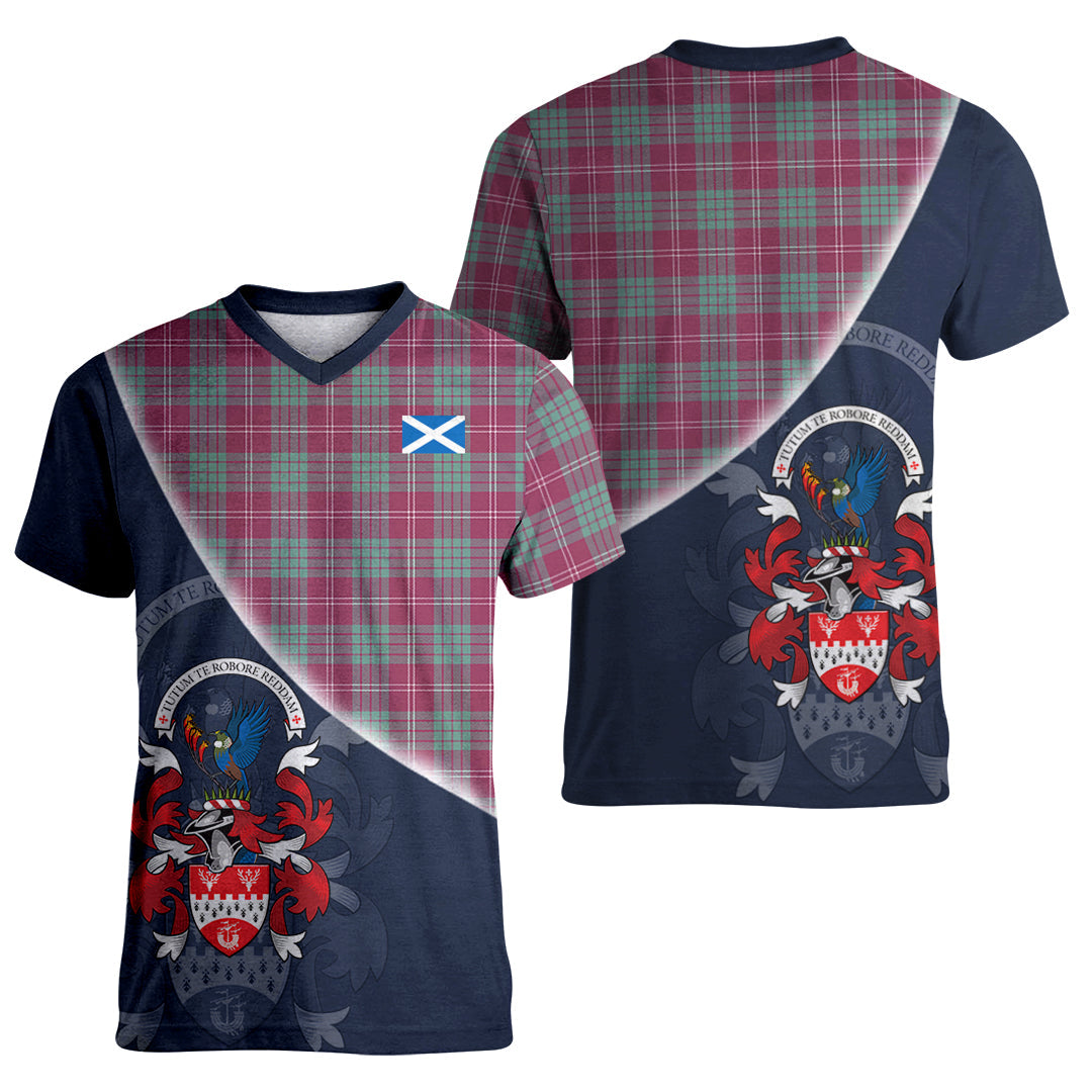 Printivon Crawford Ancient of NewZealand Tartan Scottish Crest T Shirt