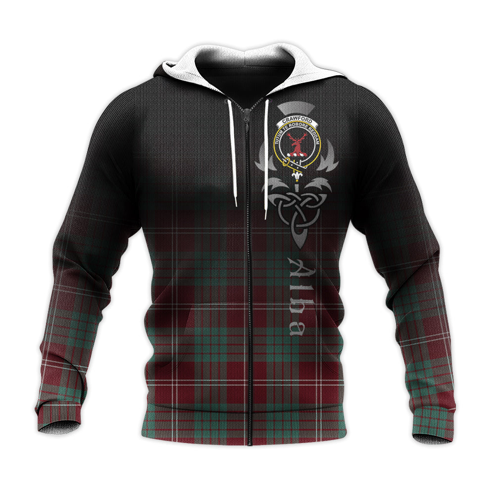 Printivon Crawford Modern Tartan Crest Alba Celtic Hoodie