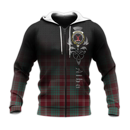 Printivon Crawford Modern Tartan Crest Alba Celtic Hoodie