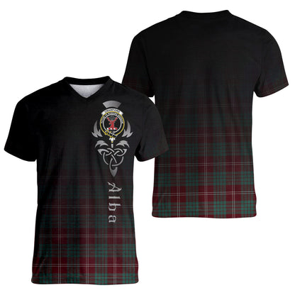 Printivon Crawford Modern Tartan Crest Alba Celtic T Shirt