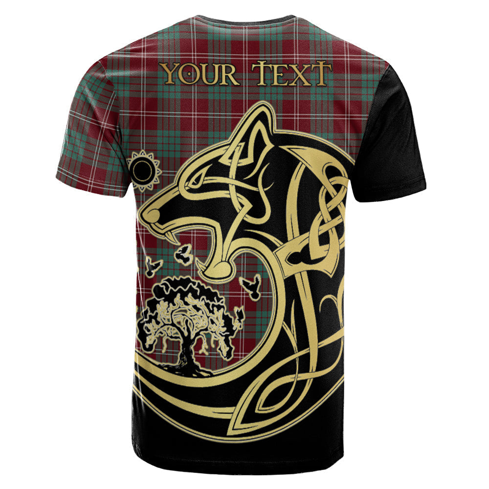 Printivon Crawford Modern Crest Celtic Wolf Tartan T Shirt Custom Your Text