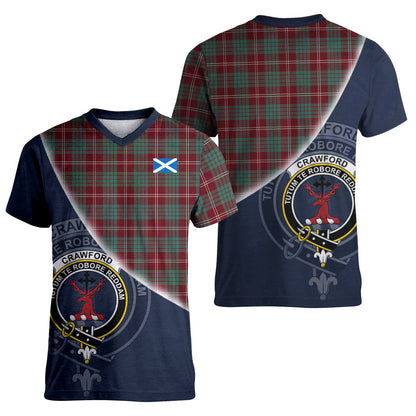 Printivon Crawford Modern Tartan Scottish Crest T Shirt